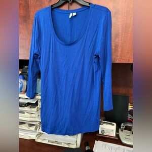 Blue Women's 3/4 Length Sleeve Top